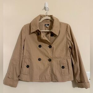 J. Crew Cropped Trench Coat Jacket in Tan